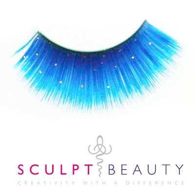 Sculpt Beauty Blue Glitter Lashes 